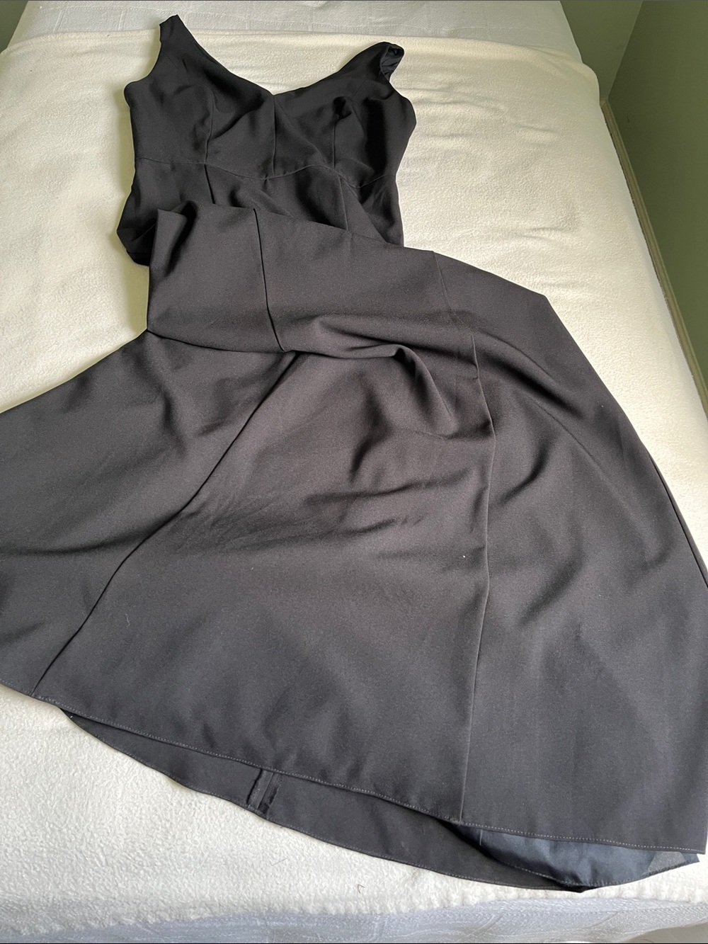 Amsale Black Satin Evening Dress